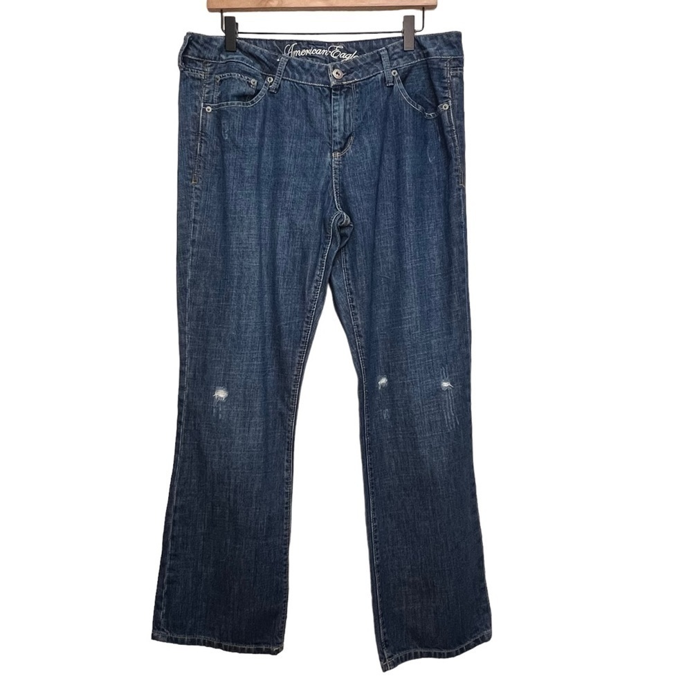 American Eagle Blue Bootcut Jeans Size 14 Denim Casual
